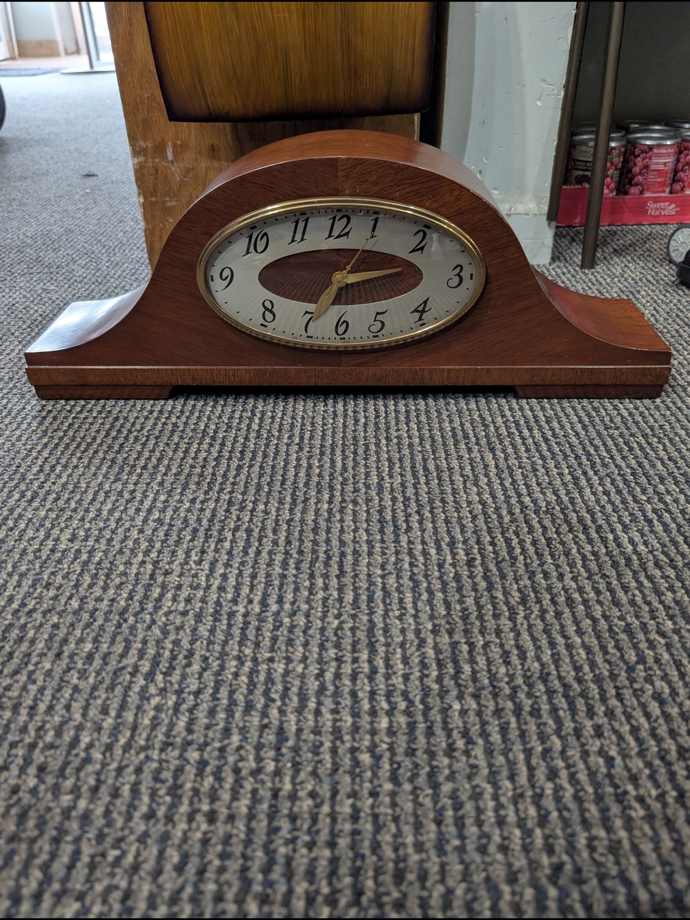 Vintage Revere Westminster Chime Electric Mantel Clock - Wood Brown Finish